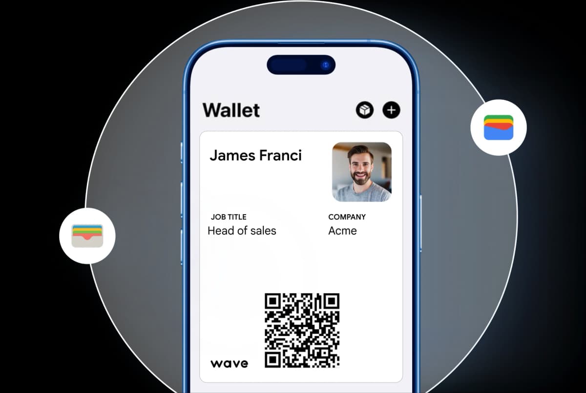 Instant access with a digital business card in your wallet